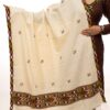 Soft White Woolen Shawl with Delicate Butterfly Design - Image 4