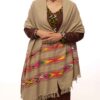 Red Handcrafted Kullu Shawl with 3-Stripe Design (Cashmilone) - Image 5
