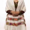 Red Handcrafted Kullu Shawl with 3-Stripe Design (Cashmilone) - Image 9