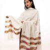 Red Handcrafted Kullu Shawl with 3-Stripe Design (Cashmilone) - Image 10