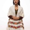 Red Handcrafted Kullu Shawl with 3-Stripe Design (Cashmilone) - Image 12