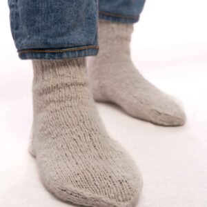 Handmade Angora Wool Knit Socks - Tribal Inspired Kullu Design