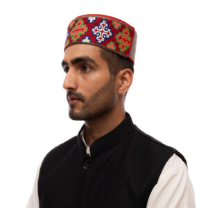 Mor Panja Hand-Embroidered Kinnauri Cap | Traditional Himachali Heritage Cap