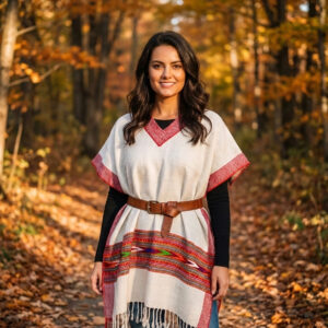 Kullu Heritage Handwoven Poncho (Upcycled Stole Edition)